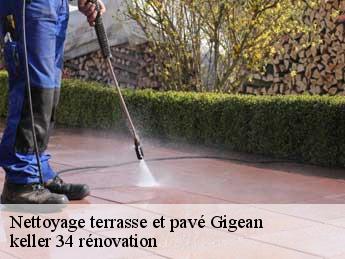 Nettoyage terrasse et pavé  gigean-34770 keller 34 rénovation